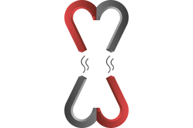 Şeffaf arkaplanda iki kalp şeklindeki mıknatısların dijital png çizimi. İzole görüntü, manyetizma ve fizik konsepti.