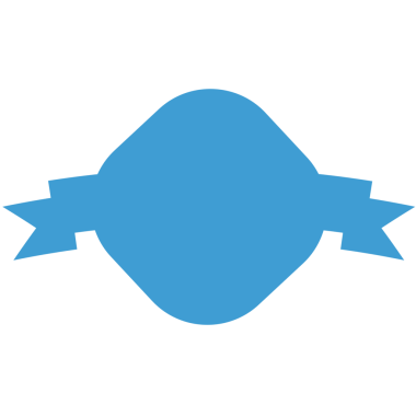 Şeffaf arkaplanda kurdele pankartı olan boş mavi etiketin dijital png çizimi. İzole edilmiş resim, metin için alanı olan mavi etiket.