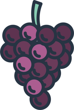 Şeffaf arkaplanda kırmızı üzümlerin dijital png çizimi. İzole görüntü, şekil, renk ve meyve kavramı.