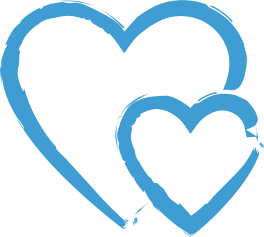 Şeffaf arkaplanda mavi kalplerin dijital png çizimi. İzole görüntü, şekiller, arkaplan tasarımı ve aşk.