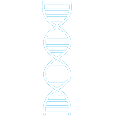 Şeffaf arkaplanda mavi DNA iplikçiklerinin dijital png çizimi. İzole görüntü, teknoloji ve bilim konsepti.