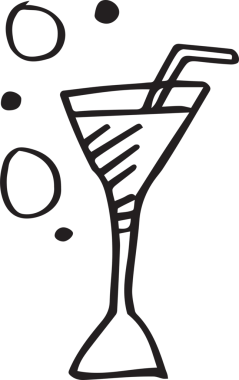 Şeffaf arka planda saman bulunan büyük bardağın dijital png çizimi. İzole edilmiş görüntü, kutlama ve eğlence..