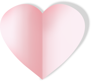 Şeffaf arkaplanda katlanmış pembe kalp şeklinin dijital png çizimi. İzole görüntü, sevgililer günü, aşk, romantizm ve kutlama..