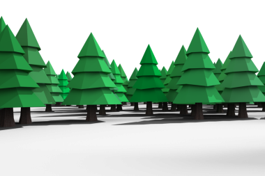 Şeffaf arkaplanda noel ağaçlarının dijital png çizimi. İzole imaj, Noel ve gelenek kavramı.