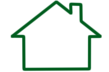 Şeffaf arkaplanda yeşil ev sembolünün dijital png çizimi. İzole görüntü, mülk ve mimari konsepti.