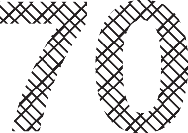 Şeffaf arkaplanda siyah 70 sayısının dijital png illüstrasyonu. İzole görüntü, şekil, renk, sayı ve şablon kavramı.