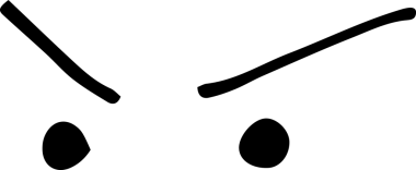 Şeffaf arkaplanda siyah göz ve kaşların dijital png çizimi. İzole görüntü, ifade ve duygu kavramı.