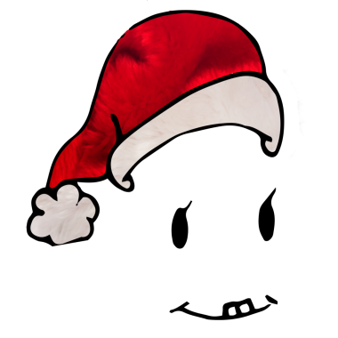 Şeffaf arkaplanda noel baba şapkası olan yüzünün dijital png çizimi. İzole görüntü, Noel ve sembol kavramı.