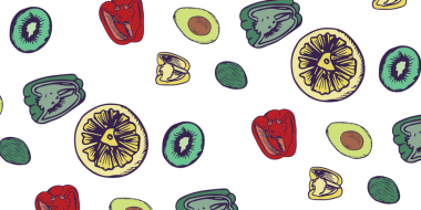 Şeffaf arka planda dilimlenmiş meyve ve sebzelerin dijital png çizimi. İzole edilmiş görüntü, organik gıda ve sağlıklı beslenme..