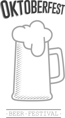 Şeffaf arkaplanda bira ikonu olan Ekim Festivali metninin dijital png çizimi. İzole görüntü, Ekim Festivali ve iletişim.