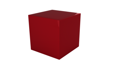 Şeffaf arkaplanda kırmızı küpün dijital png çizimi. İzole görüntü, şekiller ve renk kavramı.