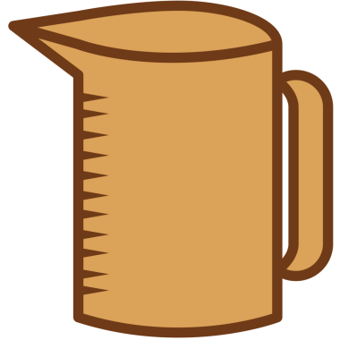 Şeffaf arkaplanda portakal ölçme sürahisinin dijital png çizimi. İzole görüntü, yemek pişirme ve mutfak aletleri..