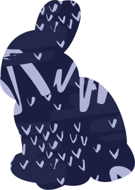 Şeffaf arkaplanda Paskalya Tavşanı 'nın dijital png çizimi. İzole görüntü, Paskalya ve gelenek kavramı.