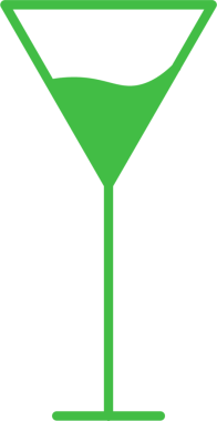 Şeffaf arka planda yeşil içeceğin dijital png çizimi. İzole imaj, parti ve içki konsepti.