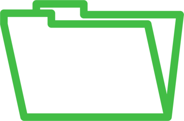 Şeffaf arkaplan üzerindeki yeşil dosyanın dijital png çizimi. İzole görüntü, iş ve belge kavramı.