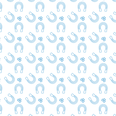 Şeffaf arkaplanda mavi at nalı deseninin dijital png çizimi. İzole görüntü, kalıp ve şekil kavramı.