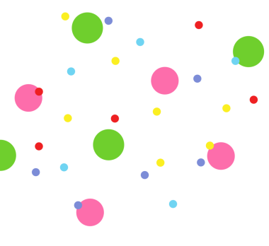 Şeffaf arkaplanda yüzen renkli dairelerin dijital png çizimi. Ayrı görüntü, renk ve tasarım arkaplanı.