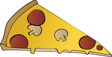 Şeffaf arkaplanda bir dilim pizzanın dijital png çizimi. İzole görüntü, fast food, yeme ve beslenme.