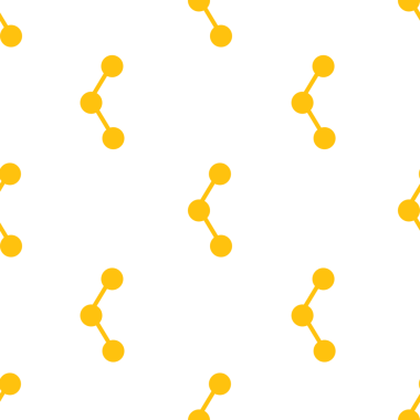 Şeffaf arkaplanda tekrarlanan üç noktadan oluşan sarı ağların dijital png çizimi. İzole görüntü, ağlar ve iletişim.