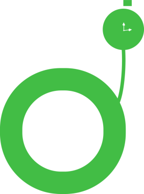 Saydam arkaplanda saati olan yeşil dairenin dijital png çizimi. İzole görüntü, zaman ve şekiller.