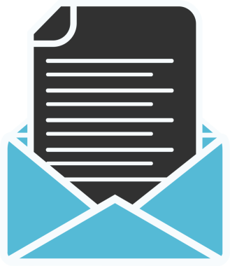 Şeffaf arkaplanda zarfın içindeki harfin dijital png çizimi. İzole görüntü, mesaj ve iletişim konsepti.