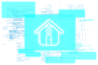 Şeffaf arkaplanda ev sembolüyle dijital arayüzün dijital png çizimi. İzole görüntü, dijital arayüz, hesaplama, mülkiyet ve mimari kavramı.