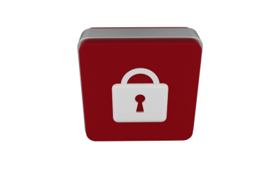 Şeffaf arkaplanda asma kilidi olan üç boyutlu claret simgesinin dijital png illüstrasyonu. İzole görüntü, bilgisayar, erişim..