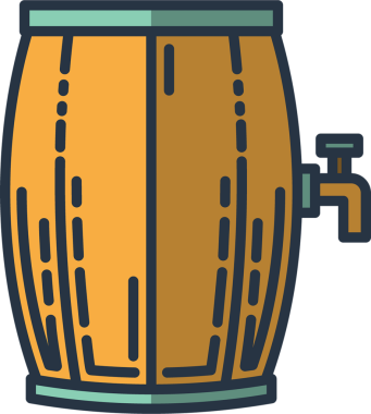 Şeffaf arka planda bira fıçısının dijital png çizimi. İzole imaj, parti ve kutlama konsepti.