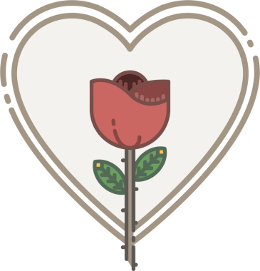 Şeffaf arkaplanda bej kalpli kırmızı gülün dijital png çizimi. İzole görüntü, aşk ve sevgililer günü..