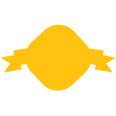 Saydam arkaplanda kopya alanı olan sarı rozetin dijital png çizimi. İzole görüntü, şekiller ve mesaj konsepti.