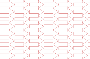 Şeffaf arkaplanda tekrarlanan okların kırmızı desenlerinin dijital png çizimi. İzole görüntü, kalıp ve şekil kavramı.