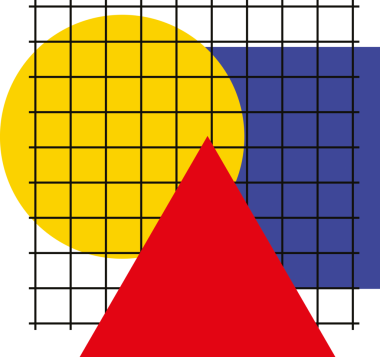 Şeffaf arkaplanda üçgenin, çemberin, karenin ve ızgaranın dijital png çizimi. İzole görüntü, matematik, geometri, rakamlar.