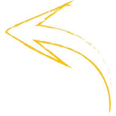 Şeffaf arkaplanda sarı okun dijital png çizimi. İzole görüntü, şekiller ve yön kavramı.