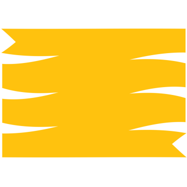 Şeffaf arkaplanda sarı uzun kurdele afişinin dijital png çizimi. İzole görüntü, doğum günü, kutlama, tasarım arkaplan ve maket.