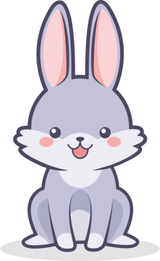 Şeffaf arkaplanda Paskalya Tavşanı 'nın dijital png çizimi. İzole görüntü, Paskalya ve gelenek kavramı.