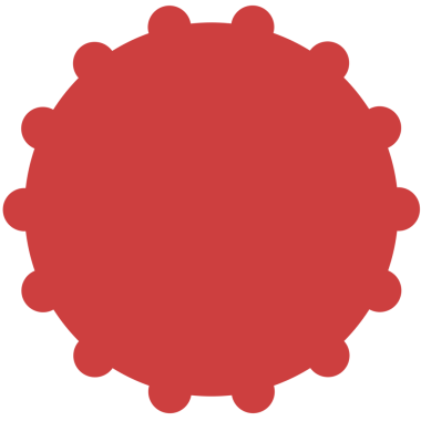 Şeffaf arkaplanda çiviler olan büyük kırmızı dairenin dijital png çizimi. Ayrı resim, tasarım arkaplan ve maket.