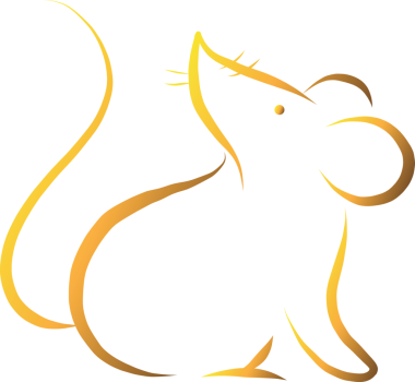 Şeffaf arkaplanda altın farenin dijital png çizimi. İzole görüntü, hayvanlar ve doğa konsepti.