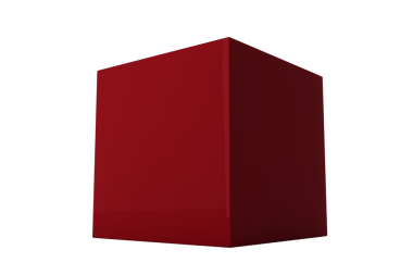 Şeffaf arkaplanda kırmızı küpün dijital png çizimi. İzole görüntü, şekiller ve kalıp kavramı.