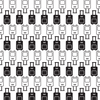 Şeffaf arka planda siyah valizlerin dijital png çizimi. İzole görüntü, seyahat ve şablon kavramı.