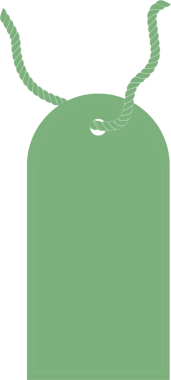 Şeffaf arkaplanda yeşil hediye etiketinin dijital png çizimi. Ayrı görüntü, kutlama, tasarım arkaplan ve maket.