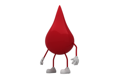 Saydam arkaplanda elleri ve bacakları olan kırmızı yırtığın dijital png çizimi. İzole görüntü, soyutlama ve şekil kavramı.