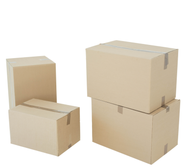 Şeffaf arkaplanda karton kutuların dijital png çizimi. İzole görüntü, online alışveriş, teslimat ve nakliye konsepti.