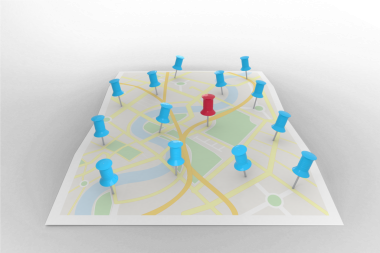 Şeffaf arkaplanda etiketleri olan haritanın dijital png çizimi. İzole görüntü, seyahat ve şekiller kavramı.