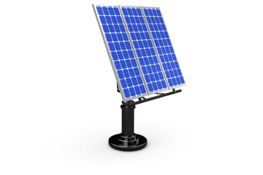 Şeffaf arkaplanda mavi güneş panellerinin dijital png çizimi. İzole görüntü, ekoloji, çevre koruma.