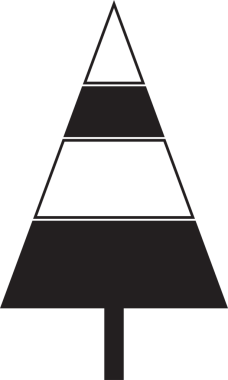 Şeffaf arkaplanda, saydam beyaz şeffaf noel ağacının dijital png çizimi. İzole edilmiş görüntü, Noel zamanı ve tatiller.