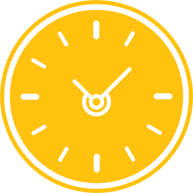 Şeffaf arkaplanda sarı saatin dijital png çizimi. İzole görüntü, şekil, renk ve zaman kavramı.