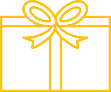 Şeffaf arka planda sarı hediyenin dijital png çizimi. İzole görüntü, hediyeler, doğum günü ve Noel zamanı..