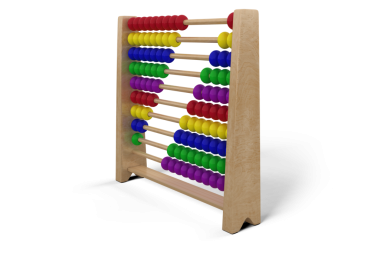 Şeffaf arkaplanda renkli ahşap abaküsün dijital png çizimi. Ayrı görüntü, matematik ve artıyor.