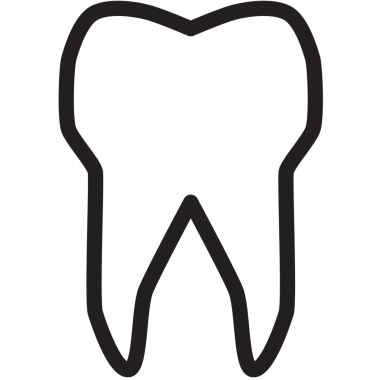 Şeffaf arka planda beyaz dişin dijital png çizimi. İzole görüntü, şekiller ve dişçi konsepti.