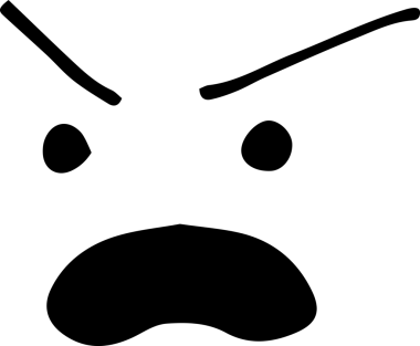 Şeffaf arkaplanda kızgın yüzün dijital png çizimi. İzole görüntü, şekiller ve emoji kavramı.